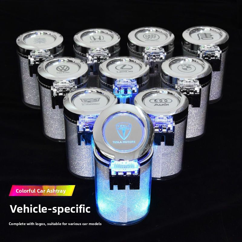 LED Car Ashtray with Colorful Design
