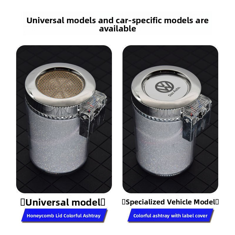 LED Car Ashtray with Colorful Design