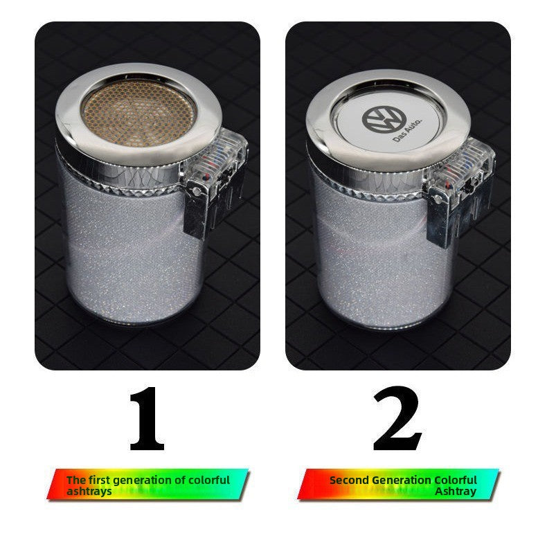 LED Car Ashtray with Colorful Design