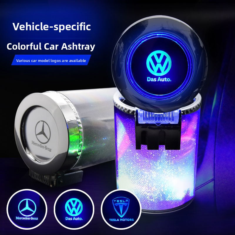 LED Car Ashtray with Colorful Design
