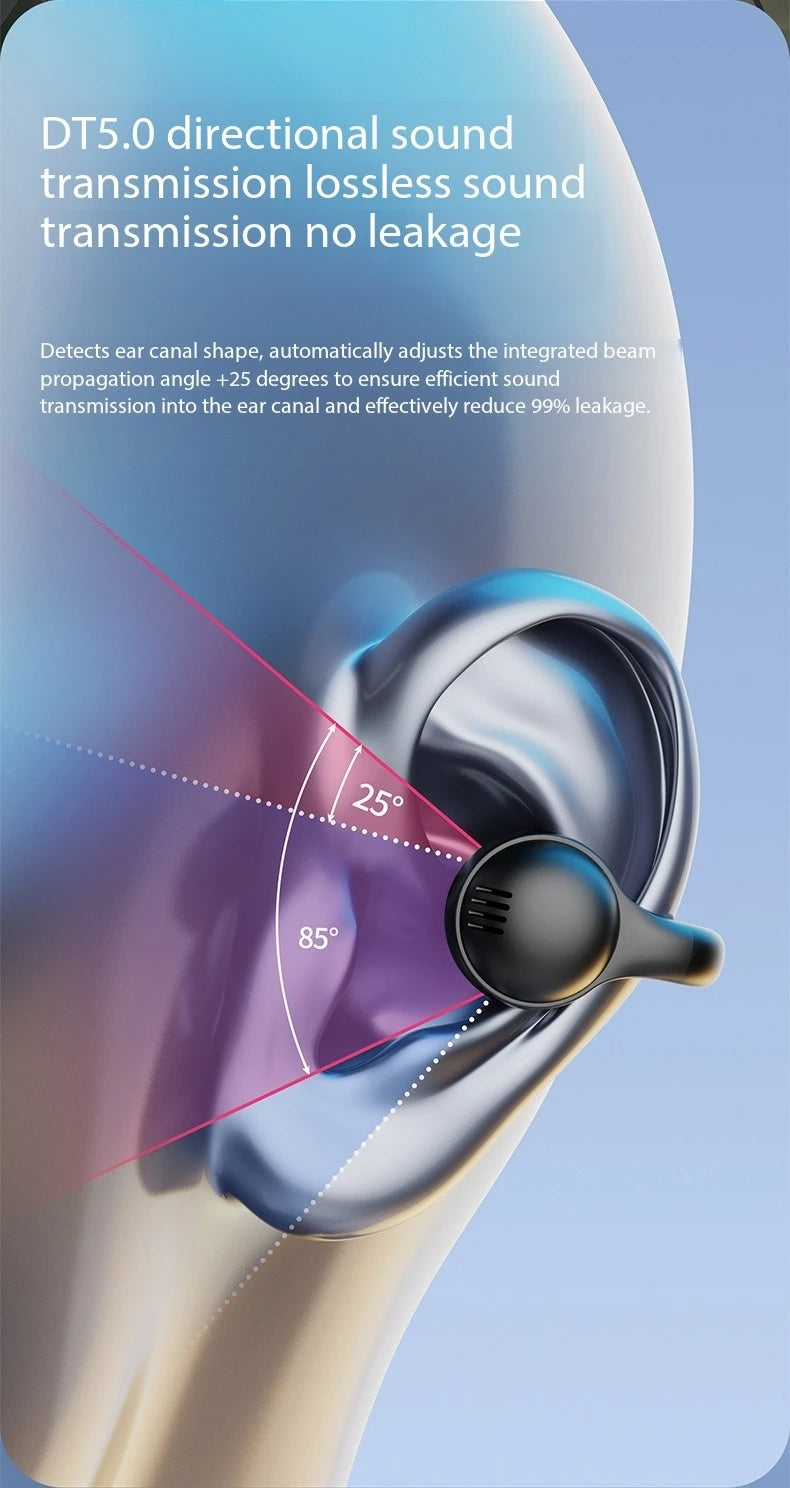 Fashion Clip-On Headphones with LED Display & Long Battery