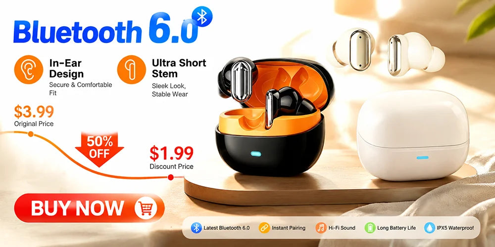 Bluetooth 5.4 Ear Hook Wireless Earbuds