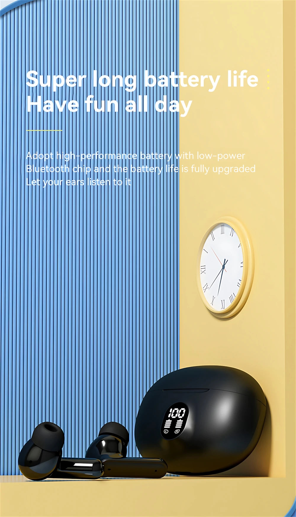 Wireless Bluetooth Headphones - HD Sound & Long Battery