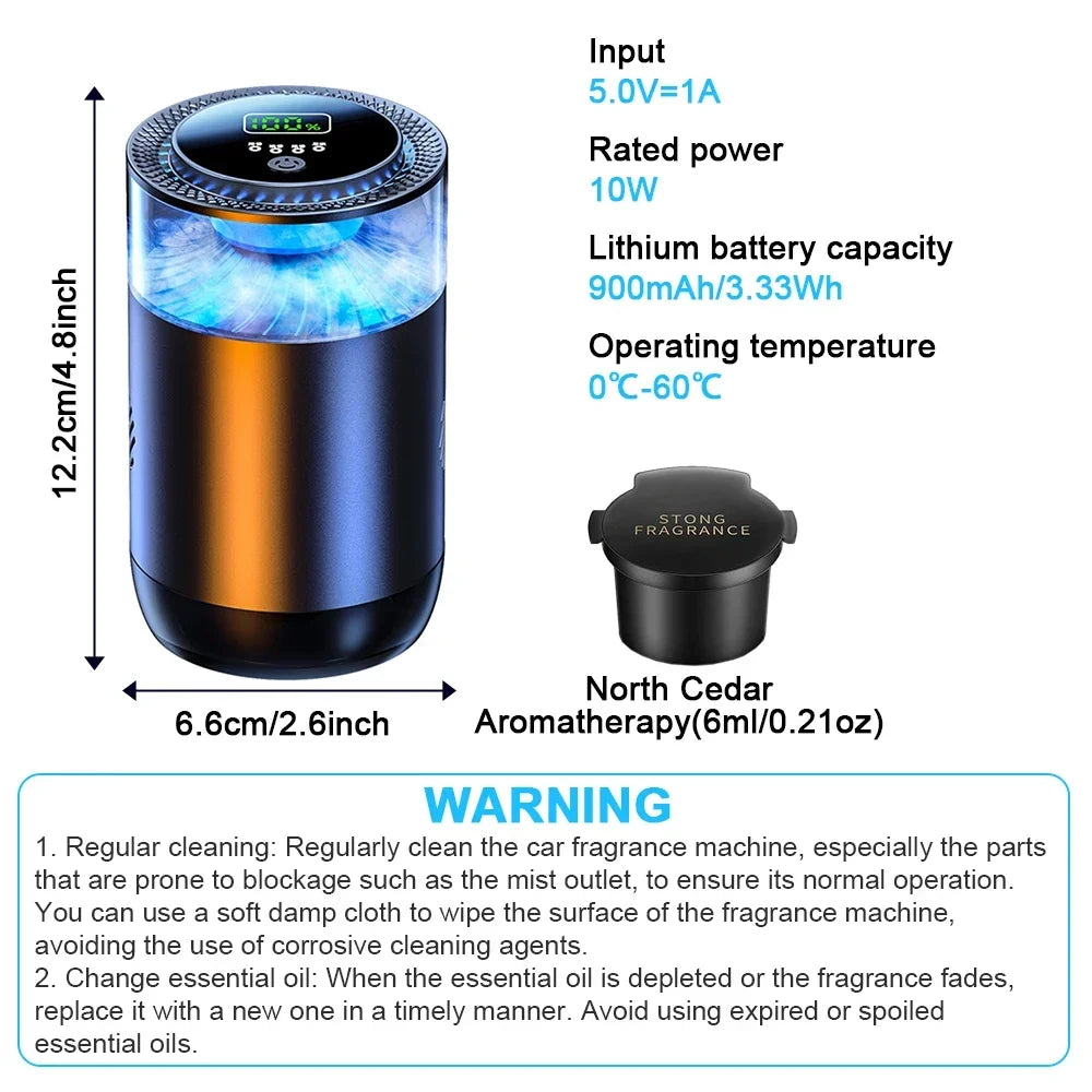 Smart Air Freshener Rechargeable Car Aroma Diffuser..