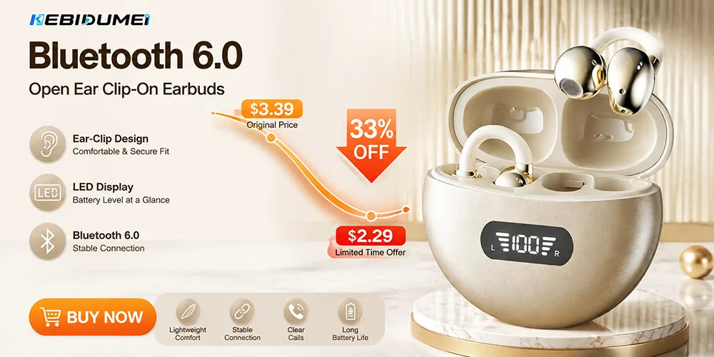 Bluetooth 5.4 Ear Hook Wireless Earbuds