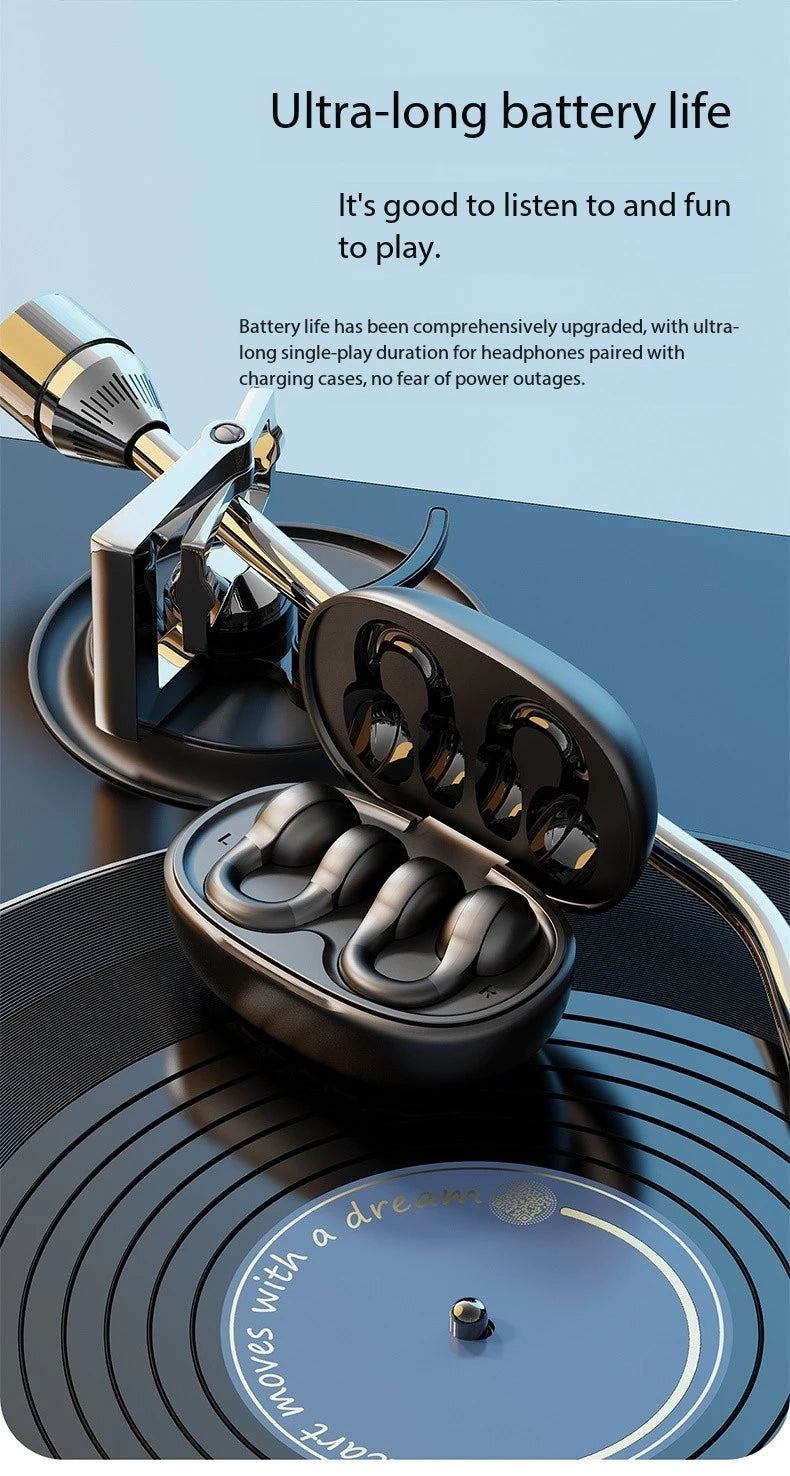 Fashion Clip-On Headphones with LED Display & Long Battery