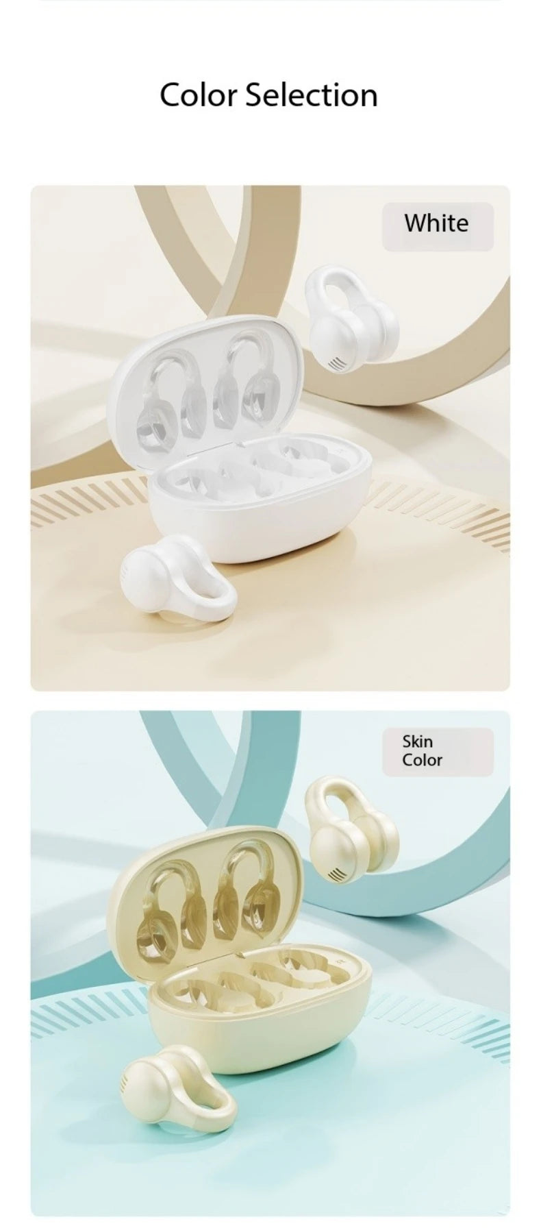 Fashion Clip-On Headphones with LED Display & Long Battery