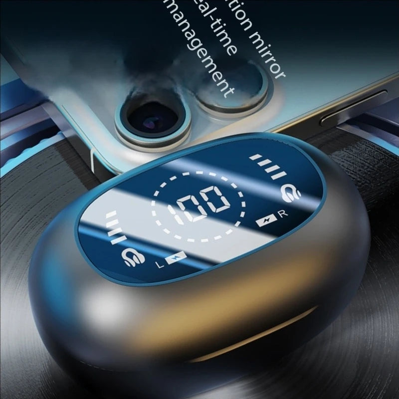 Fashion Clip-On Headphones with LED Display & Long Battery